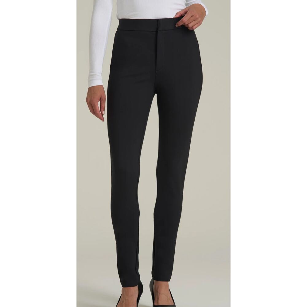 American Tall Soft Flex Ponte Skinny High Rise Pant Black Womens XL Tall New